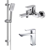 Комплект смесителей Aquatek Лира AQ1430CR с душевым гарнитуром, хром