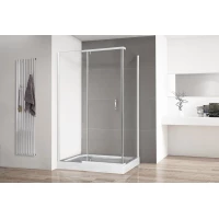 Душевой уголок с поддоном Royal Bath RB9140HPV-T 140x90 см, профиль белый, стекло прозрачное