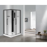 Душевая кабина Esbano Muse ESM-129CKR (Left) ESKM129CKRL 120x90x215 см R, с крышей, низкий поддон, профиль черный матовый, стекло прозрачное