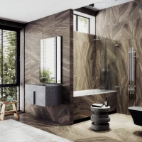 Шторка на ванну MaybahGlass MGV-648-4 40,5 см R, профиль хром, стекло матовое