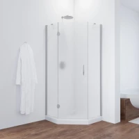 Душевой уголок Vegas Glass AFA-Pen NOVO 90 07 02 L 90x90 см L, профиль матовый хром, стекло шиншилла