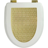 Сиденье для унитаза Migliore Milady 24196 с микролифтом, белый глянец/золотой