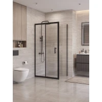 Душевой уголок BelBagno Uno UNO-195-AH-1-110/90-C-NERO 110x90 см, профиль черный матовый, стекло прозрачное