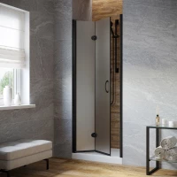 Душевая дверь Vegas Glass GPS LUX 85 02M 10 L 85 см L, профиль черный матовый, стекло сатин