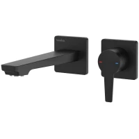 Смеситель для раковины Teska Liva E5408 встраиваемый, без донного клапана, черный матовый