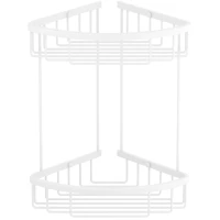 Полка для ванной Timo Saona 13082/16 21,6x21,6 см, угловая, двойная, белый матовый