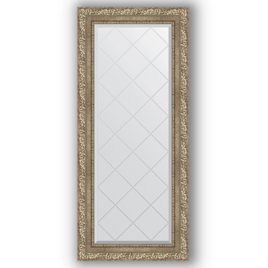 Зеркало 55x125 см виньетка античное серебро Evoform Exclusive-G BY 4057