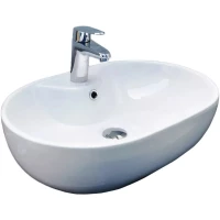 Раковина-чаша CeramaLux 9163 63x42 см, накладная, белый