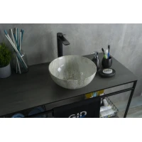 Раковина-чаша GID Mnc487 32x32 см, накладная, серый мрамор
