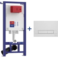 Инсталляция для унитаза Lemark Peneda Bit 9880110 с кнопкой смыва, хром