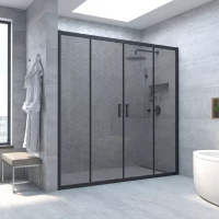 Душевая дверь Vegas Glass Z2P NOVO h2000 215 02M 07 215 см, профиль черный матовый, стекло графитовое