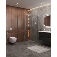 Душевой уголок Cezares Molveno MOLVENO-AH-11-130/90-C-Cr-IV 130x90 см, профиль хром, стекло прозрачное