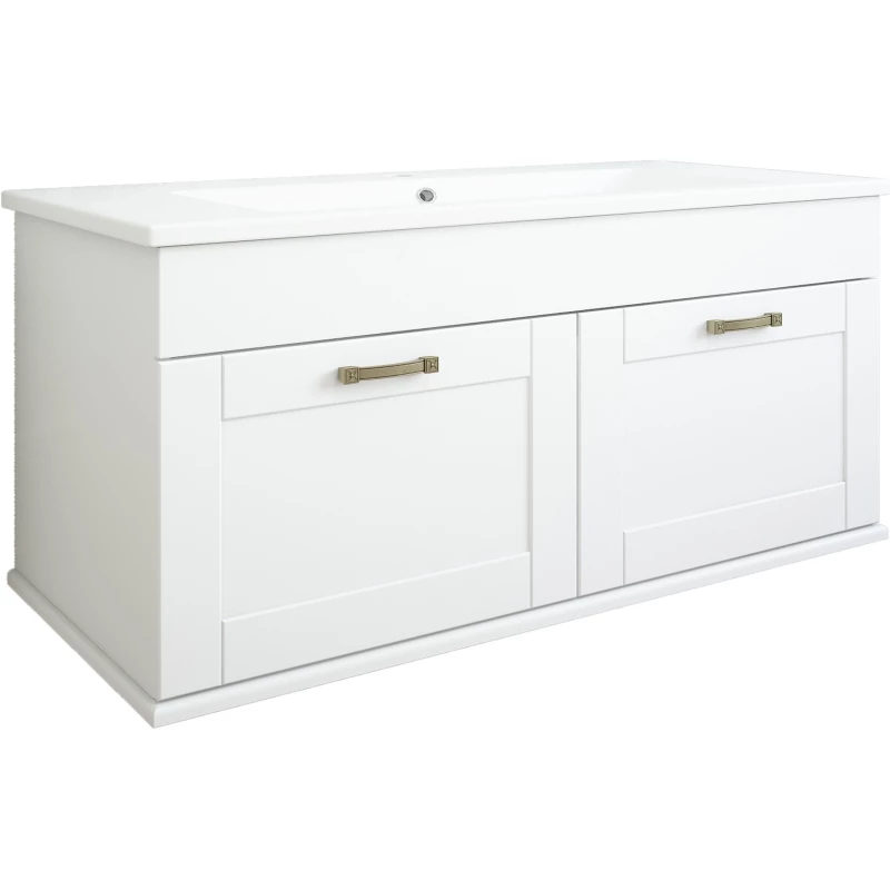 Комплект мебели белый матовый 95 см Sanflor Ванесса C15327 + C15326