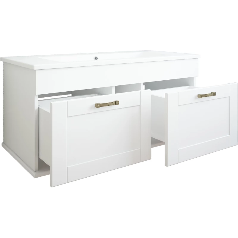 Комплект мебели белый матовый 95 см Sanflor Ванесса C15327 + C15326