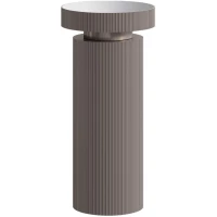 Раковина Boheme Sole Corian Delmar 801-R-D + 801-Base-Rib-D 40x40 см, напольная, белый матовый/коричневый матовый