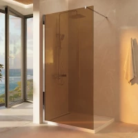 Душевая перегородка Vincea Walk-In VSW-1H900GS 90 см, профиль хром, стекло янтарное