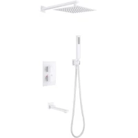 Душевой комплект Abber Daheim AF8250W 250 мм, с термостатом, белый матовый