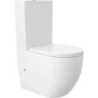 Унитаз-компакт Aqueduto Ovo Plus AQDSOVOT9210 безободковый, торнадо, с сиденьем микролифт, белый глянец