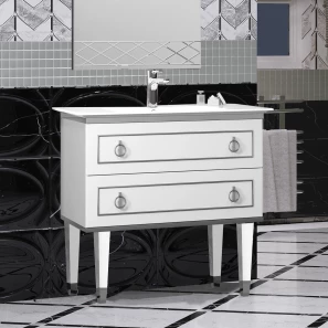 Изображение товара комплект мебели белый серебряная патина 100,6 см opadiris порто