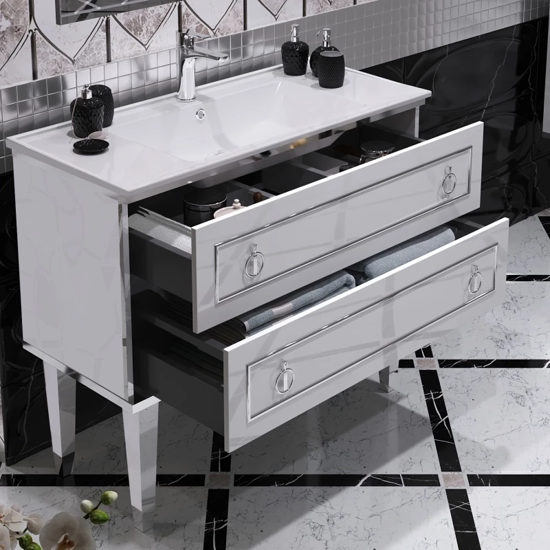 Комплект мебели белый серебряная патина 100,6 см Opadiris Порто