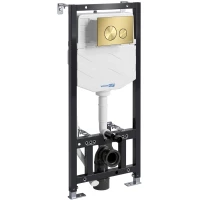 Инсталляция для унитаза WasserKRAFT Aller 10 10TLT.010.ME.MG02 с кнопкой смыва, золотой матовый