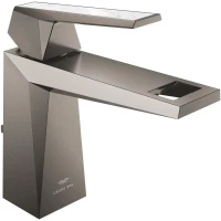 Смеситель для раковины Grohe Allure Brilliant 24398AL0 с донным клапаном, темный графит матовый