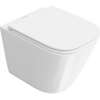 Унитаз подвесной Kerama Marazzi Cubo CU.T.wc.02 безободковый, торнадо, с сиденьем микролифт, белый глянец