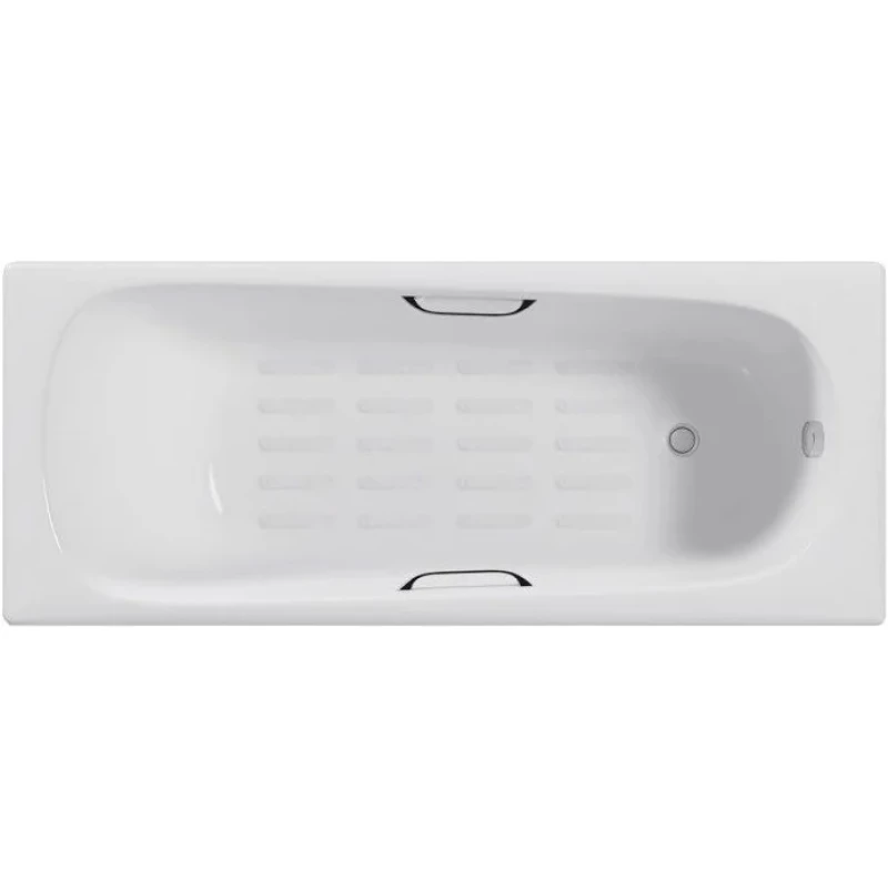 Ванна чугунная Delice Continental DLR230644R-AS 165x70 см, с отверстиями под ручки, антискользящим покрытием, белый
