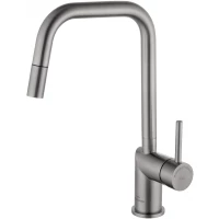 Смеситель для кухни Wonzon & Woghand WW-6018-BS с выдвижным изливом, никель матовый