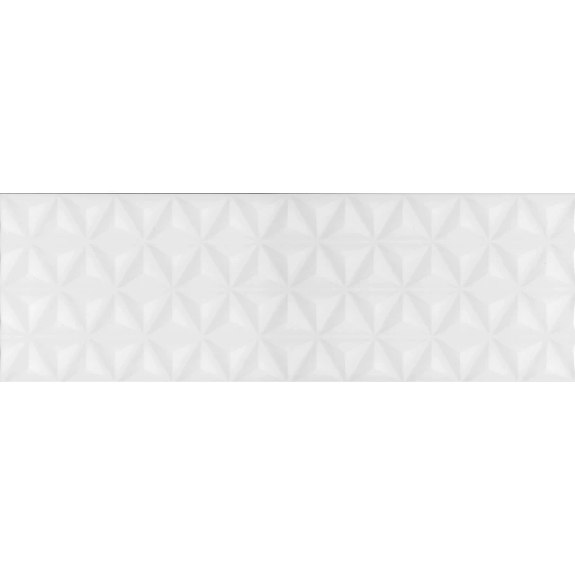 Плитка 12119R Диагональ белый структура обрезной 25x75