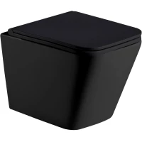 Унитаз подвесной WeltWasser Gelbach 004 GL-BL безободковый, с сиденьем микролифт, черный глянец