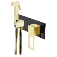 Гигиенический душ Boheme Q 147-BG со смесителем, золотой/черный матовый