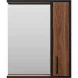 Изображение товара зеркальный шкаф misty кедр п-кед04060-011п 60x72 см r, черный матовый/орех