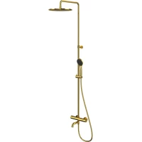 Душевая система Whitecross Y Y1234BASICGL 300 мм, с термостатом, золотой