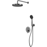 Душевой комплект Whitecross Y YSET04BASICGM 267 мм, со смесителем, оружейная сталь