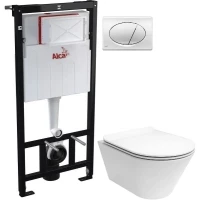 Комплект подвесной унитаз Kerama Marazzi Plaza Modern PLMR.wc.02 + PLMR.seat.02\WHT + система инсталляции AlcaPlast AM101/11203:1RUSSETM71