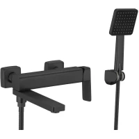 Смеситель для ванны Fmark FS8724-22H с душевым гарнитуром, черный матовый