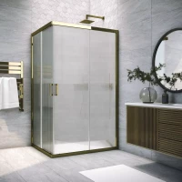 Душевой уголок Vegas Glass ZA-F TUR NOVO 80*70 05 Moru 80x70 см, профиль бронза, стекло рифленое