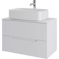 Тумба с раковиной Orange Line Li-80TuwMDF+B07-600W 80,2 см, подвесная, со столешницей, белый матовый