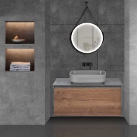 Комплект мебели дуб табачный/бетон 100 см Vincea Mesa VMC-2MS100TB + VBS-105MG + VLM-2N600+