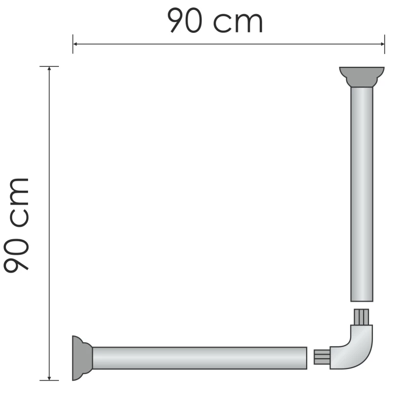 Карниз для ванны 90x90 см WasserKRAFT Dinkel SC-469090