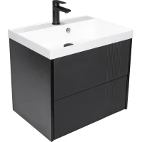 Тумба под раковину Northeis Туну SD-00002005 59 см, подвесная, черный матовый