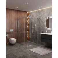 Душевой уголок Cezares Molveno MOLVENO-R-11-90+20-C-Cr-IV 110x110 см, профиль хром, стекло прозрачное