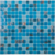 Стеклянная плитка мозаика MIX18 стекло (сетка)(2,0*2,0*4)32,7*32,7