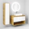 Комплект мебели белый/дуб 100 см Jorno Ronda Ron.01.100/P/D-W + Y18293 + Ron.02.80/P/W - 2
