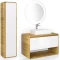 Комплект мебели белый/дуб 100 см Jorno Ronda Ron.01.100/P/D-W + Y18293 + Ron.02.80/P/W - 3
