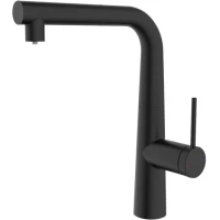 Смеситель для кухни IDDIS Pure PURBLPFi05N с подключением к фильтру, выдвижным изливом, черный матовый