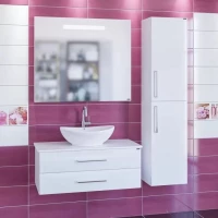 Комплект мебели белый глянец 100 см Санта Вегас 226017L + Gamma56 + 900521