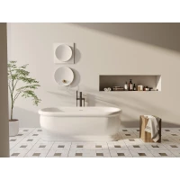 Акриловая ванна Abber AB9515 173,5x79 см, отдельностоящая, белый