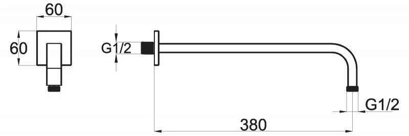 Кронштейн для верхнего душа 38 см BelBagno Arlie ARL-BCD-CRM